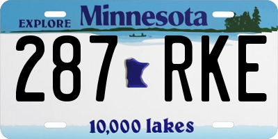 MN license plate 287RKE