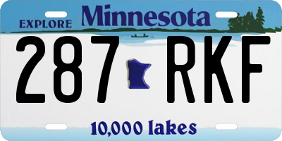 MN license plate 287RKF