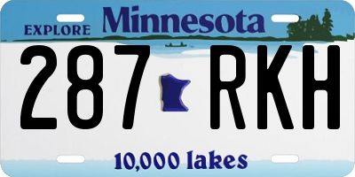 MN license plate 287RKH
