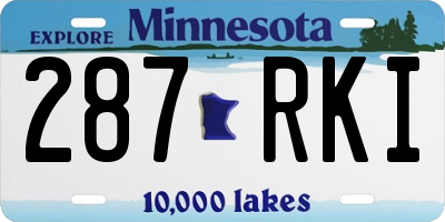 MN license plate 287RKI