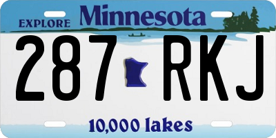 MN license plate 287RKJ