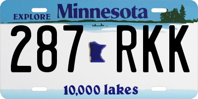 MN license plate 287RKK
