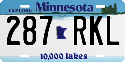 MN license plate 287RKL