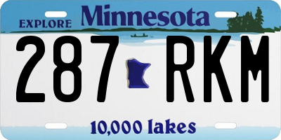 MN license plate 287RKM