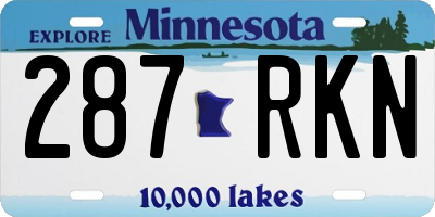 MN license plate 287RKN