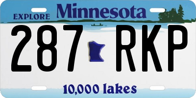 MN license plate 287RKP