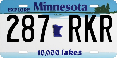 MN license plate 287RKR