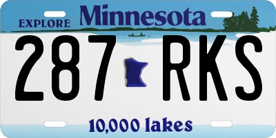 MN license plate 287RKS