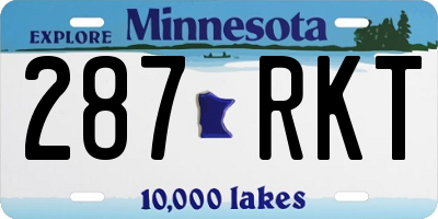 MN license plate 287RKT