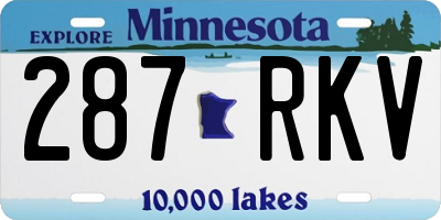 MN license plate 287RKV