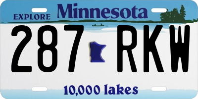 MN license plate 287RKW