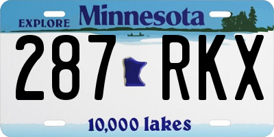 MN license plate 287RKX