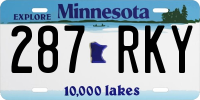 MN license plate 287RKY