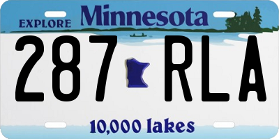 MN license plate 287RLA