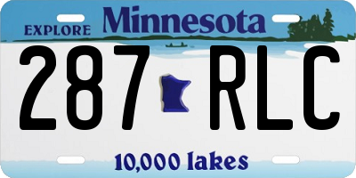 MN license plate 287RLC