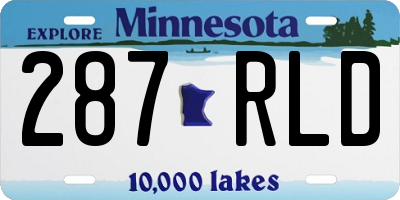 MN license plate 287RLD