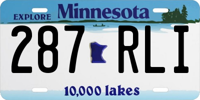 MN license plate 287RLI