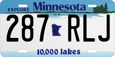 MN license plate 287RLJ
