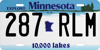 MN license plate 287RLM