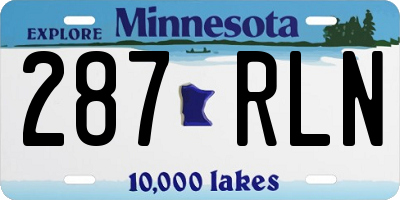 MN license plate 287RLN