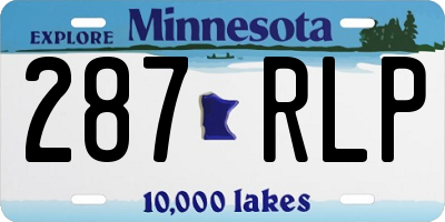 MN license plate 287RLP
