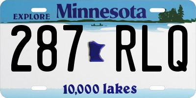 MN license plate 287RLQ