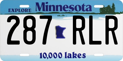 MN license plate 287RLR
