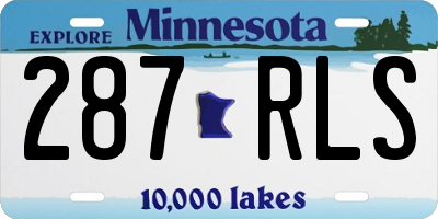 MN license plate 287RLS