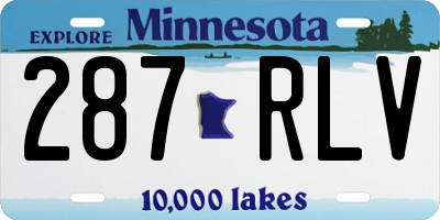 MN license plate 287RLV