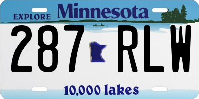 MN license plate 287RLW