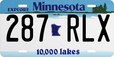 MN license plate 287RLX