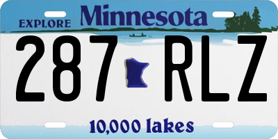 MN license plate 287RLZ