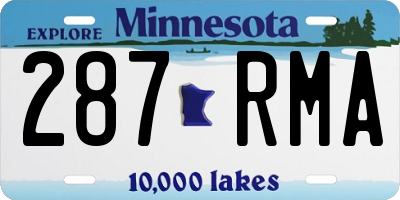 MN license plate 287RMA