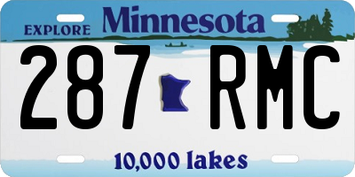 MN license plate 287RMC