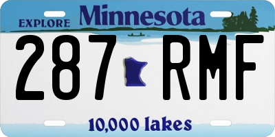 MN license plate 287RMF