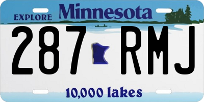 MN license plate 287RMJ