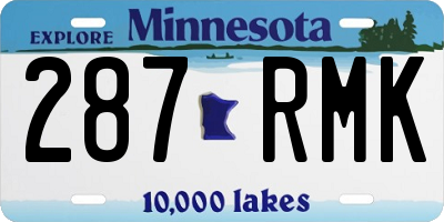 MN license plate 287RMK