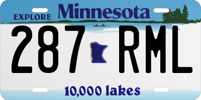 MN license plate 287RML