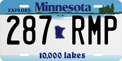 MN license plate 287RMP