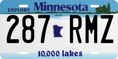 MN license plate 287RMZ