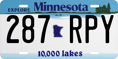 MN license plate 287RPY