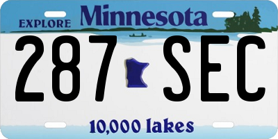 MN license plate 287SEC