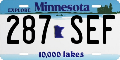 MN license plate 287SEF