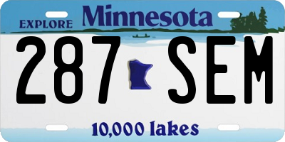 MN license plate 287SEM