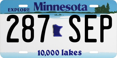 MN license plate 287SEP