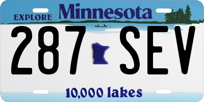 MN license plate 287SEV