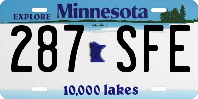 MN license plate 287SFE