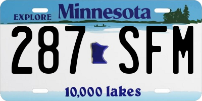 MN license plate 287SFM