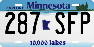 MN license plate 287SFP