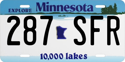 MN license plate 287SFR